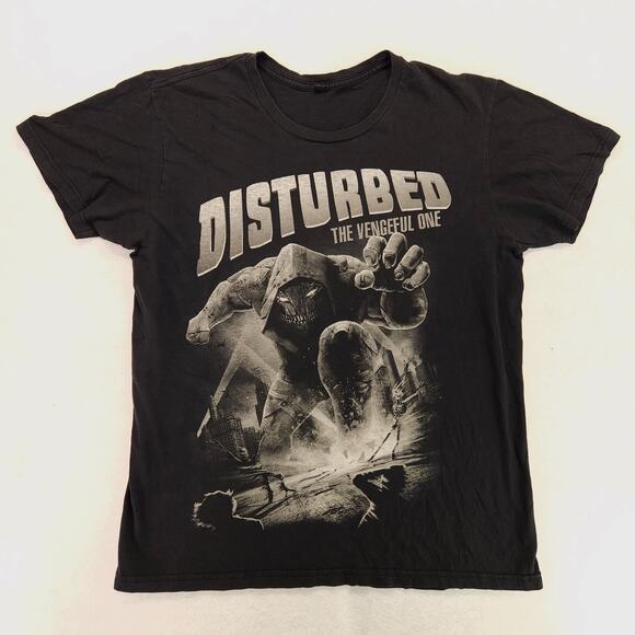 Disturbed The Vengeful One Band Crew Neck Short Sleeve Shirt Mens Size M Black - Picture 2 of 10